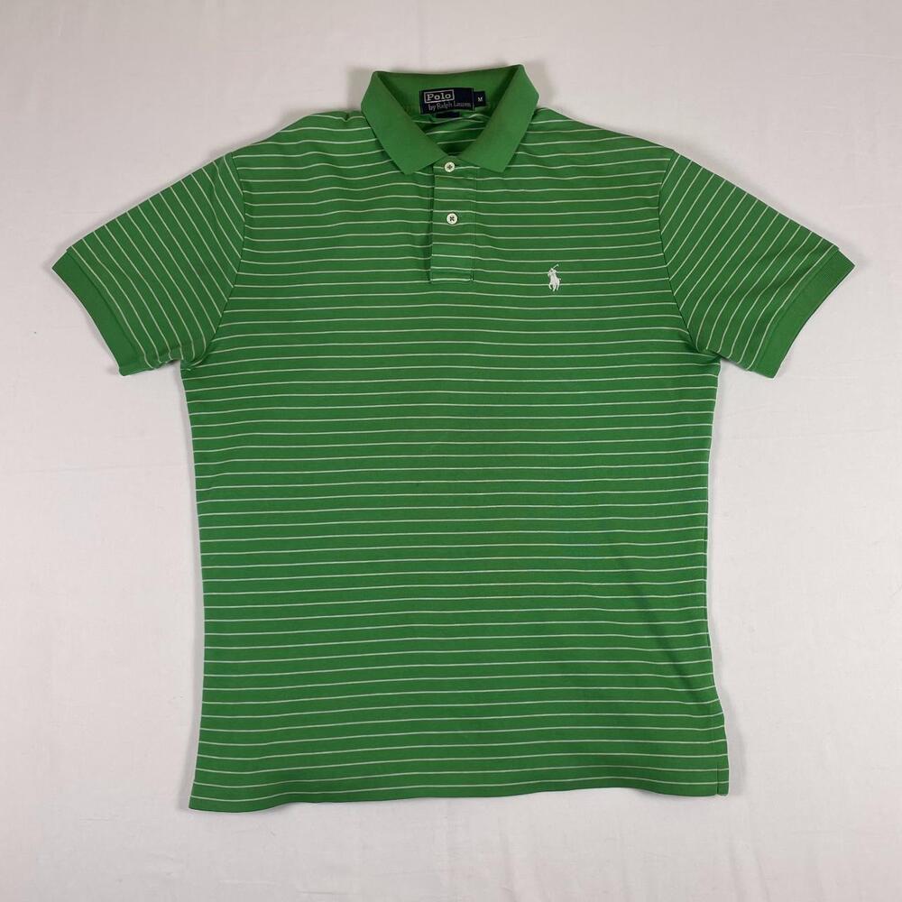 Polo Ralph Lauren Striped Polo Shirt M Green White